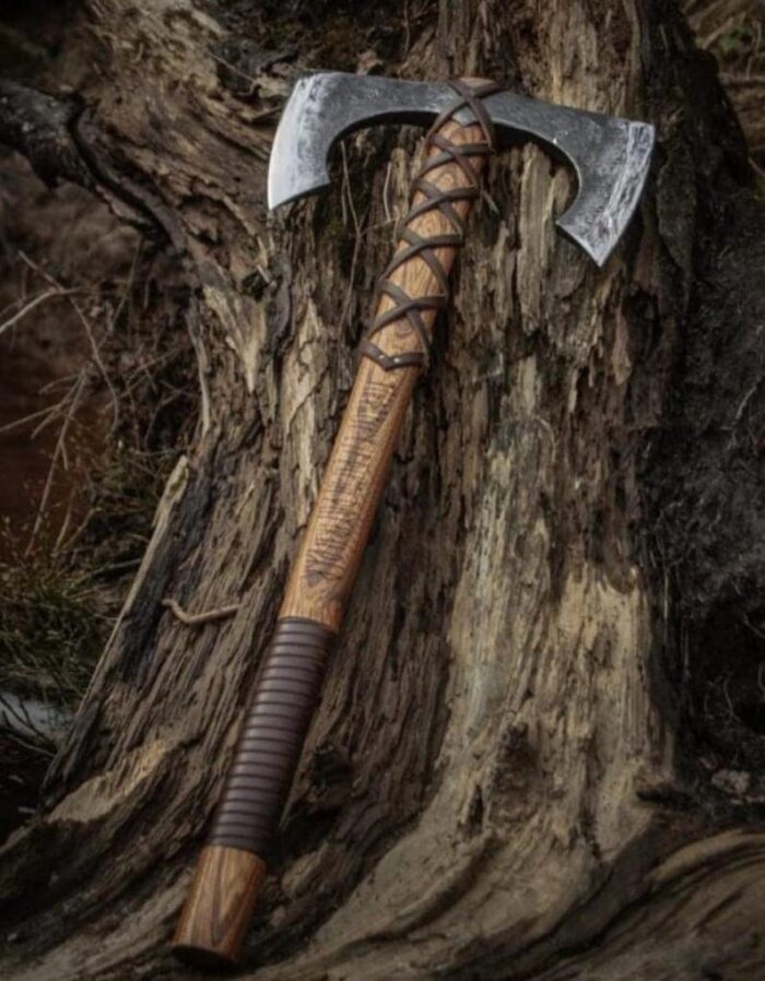 Custom Handmade Double Head Axe Carbon Steel Wood Handle